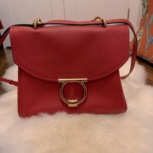 Ferragamo Red Leather Margot Satchel